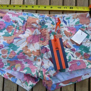 Rue 21 Women's Denim Shorts Low Rise Floral Print